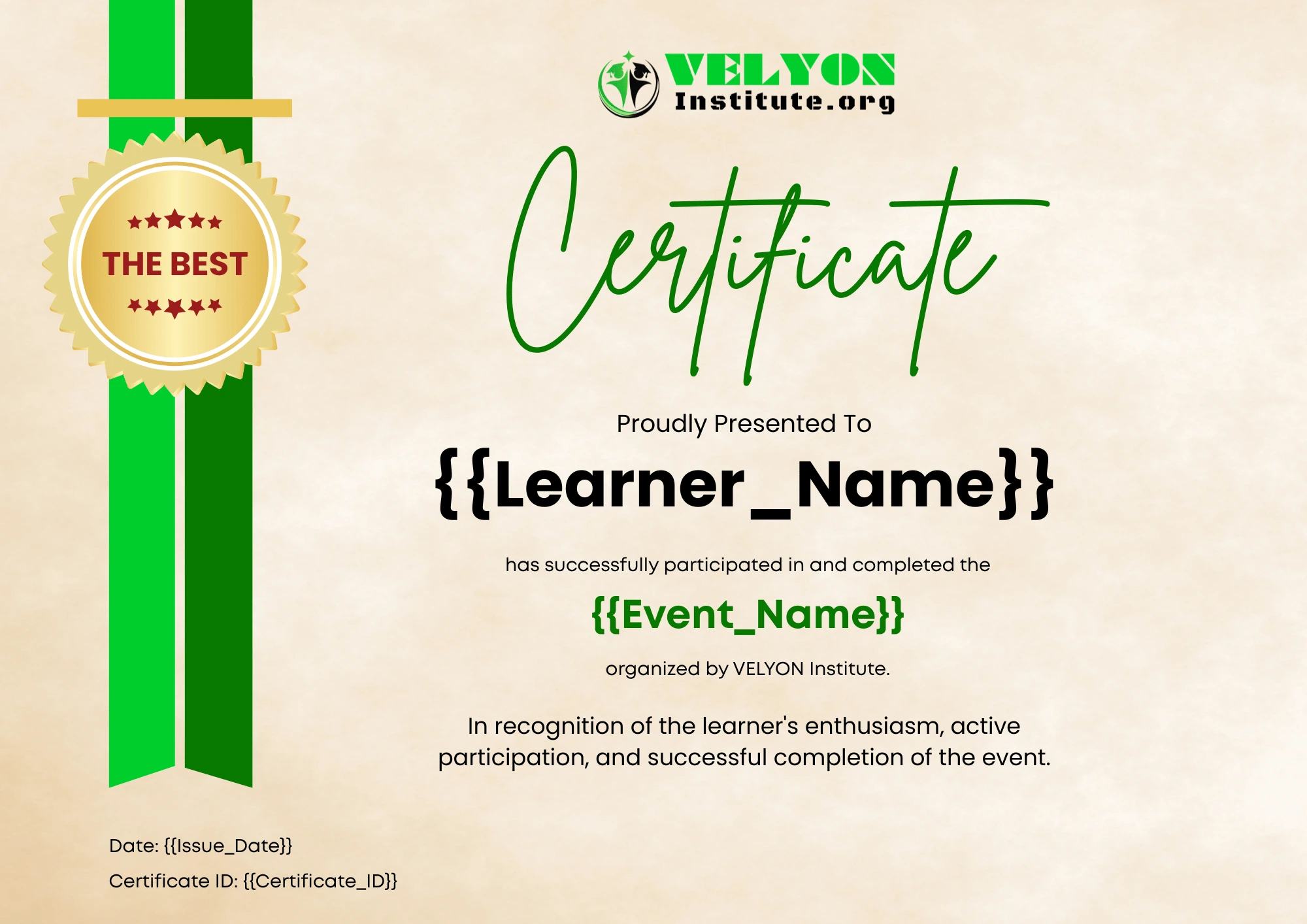 Hackathon Certificate Sample